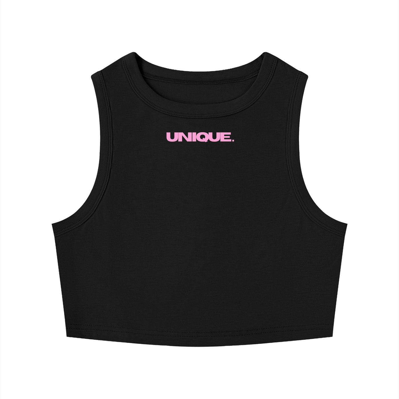 UNIQUE. Crewneck Crop Tank Top