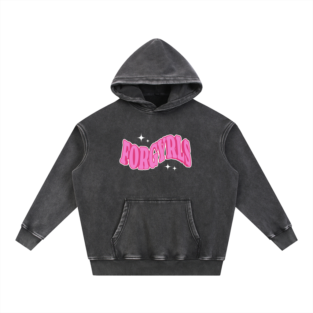 FOR GYRLS Snow Wash Fleece Oversize Hoodie