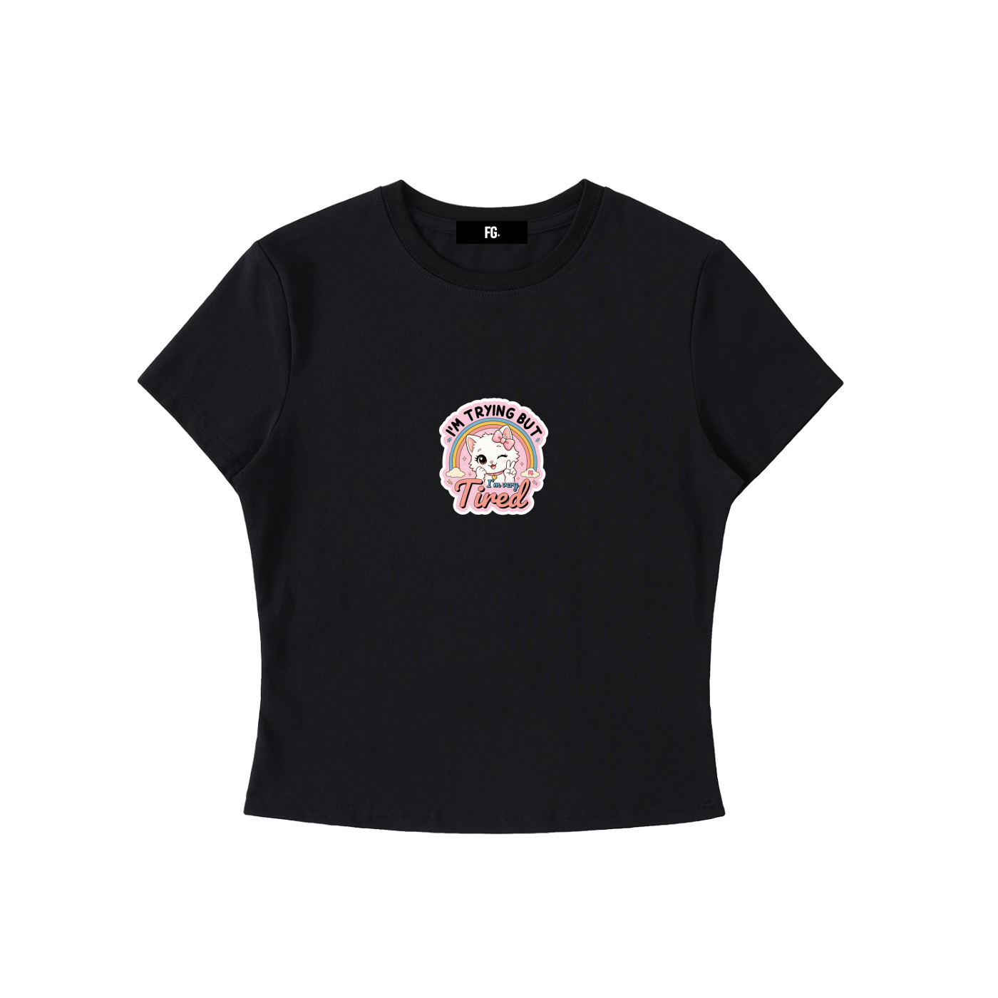 I'm very tired Bodycon Crewneck T-Shirt