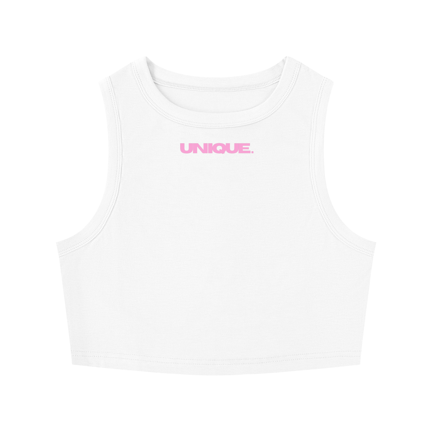 UNIQUE. Crewneck Crop Tank Top