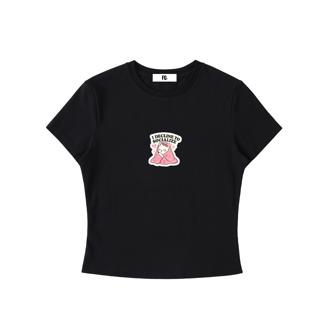 I decline to Socialize Bodycon Crewneck T-Shirt